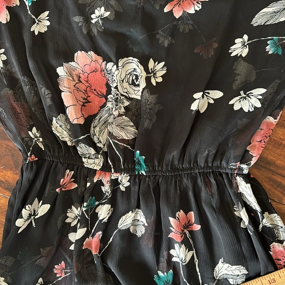 Love, Fire | Synthetic Mock Neck black floral midi dress - Picture 9 of 15